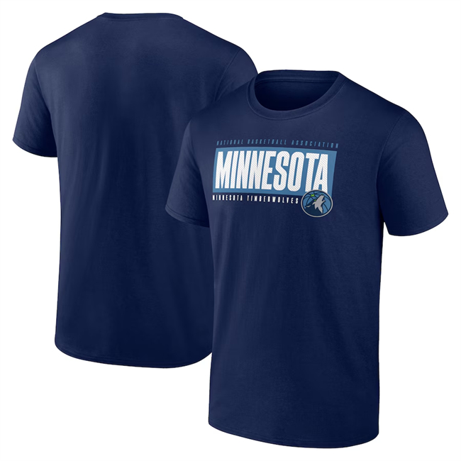 Men's Minnesota Timberwolves Navy Box Out T-Shirt